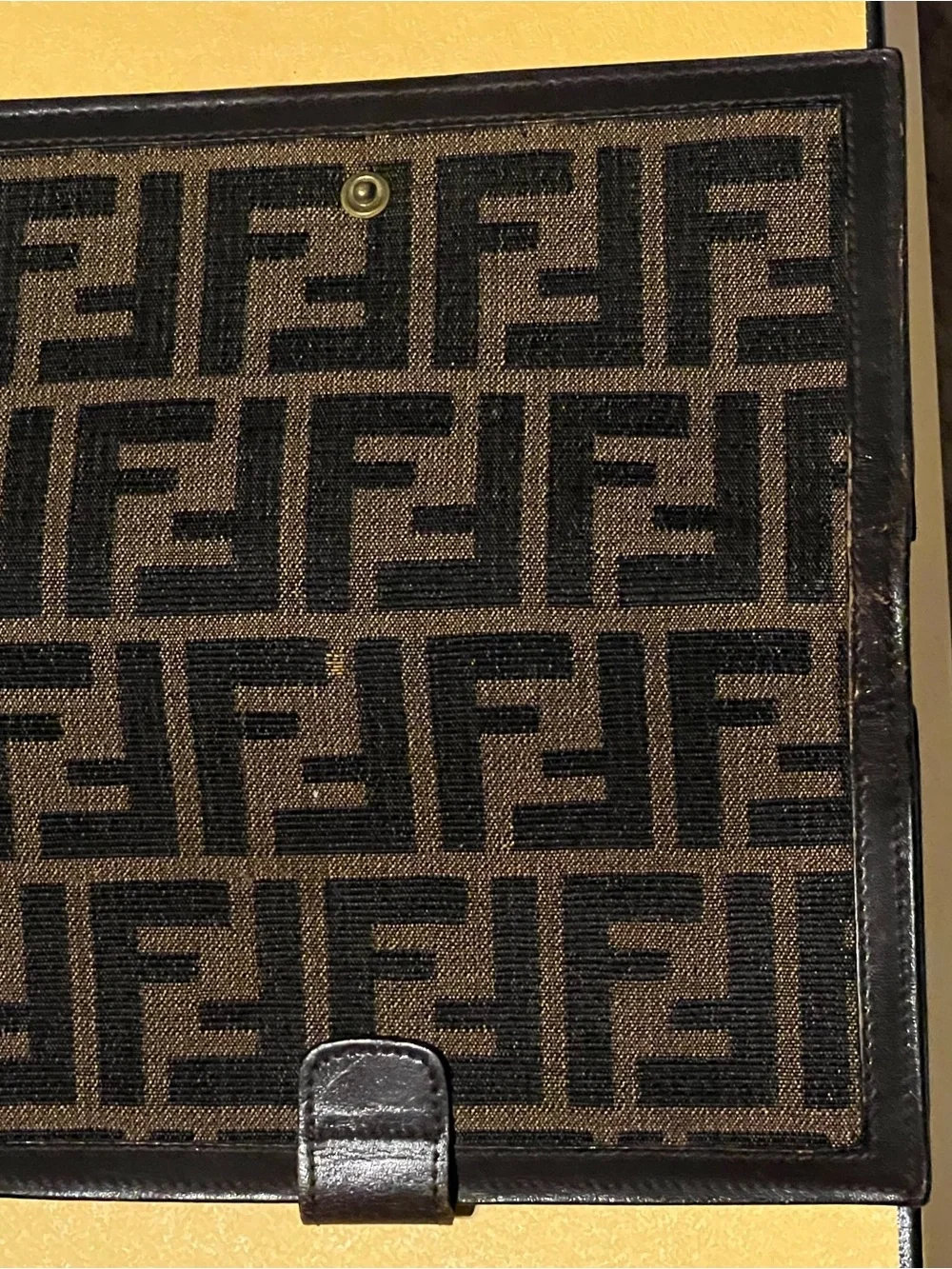 Fendi Brown and Black Zucca Snap Continental Wallet